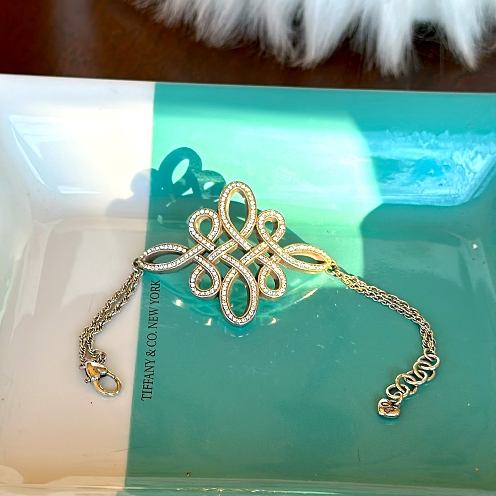 Brighton KNOTTINGHAM Celtic Cross Clear Swarovski Crystal Silver Bracelet RARE - Picture 7 of 11